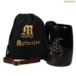 Viking Drinking Tankard With Medieval Buckle Leather...