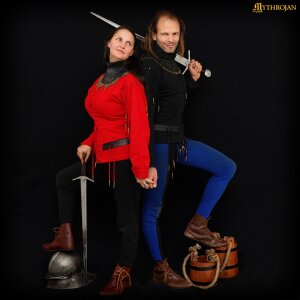 Spätmittelalter Rüstwams Doublet Canvas mit Nesteln Rot Unisex