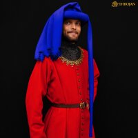 Spätmittelalterliches  Chaperon aus Wolle 15. Jahrhundert Blau oder Rot