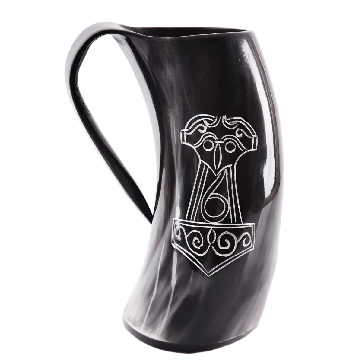 Beer mug made of horn - "Mjölnir,...