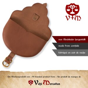 Hochmittelalterliche Tasche braun D-Form, B-WARE