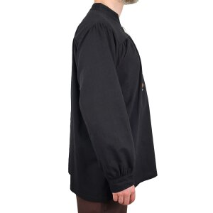 Klassisches Mittelalter Hemd oder Schnürhemd schwarz "Anno" Gr. XL, B-WARE