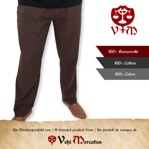 Classic simple brown medieval trousers "Sibert" XL
