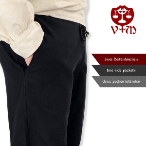 Klassische einfache Mittelalterhose schwarz "Sibert" Gr. XL, B-WARE