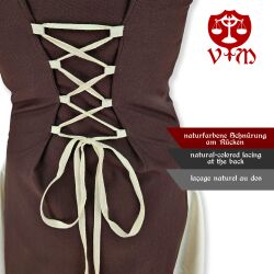 Mittelalter Kleid mit Schnürung ärmellos Braun / Natur "Juta"
