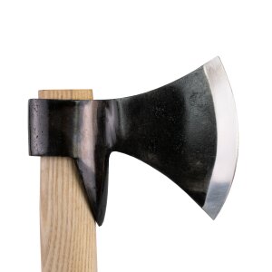 Medieval axe with scabbard