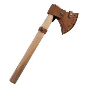 Medieval axe with scabbard