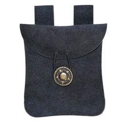 Mittelalterlicher Beutel aus Wildleder Mitternachtsblau