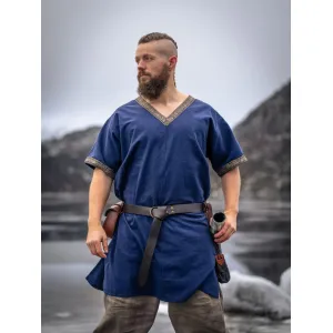 Wikinger Tunika kurzarm Blau "Loki"