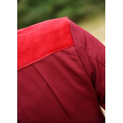 Mittelalterliches Kleid mit Samt-Details weinrot "Meira"