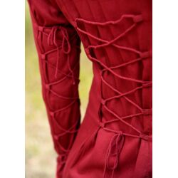 Mittelalterliches Kleid mit Samt-Details weinrot "Meira"