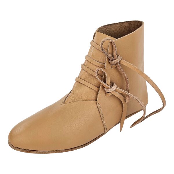 Kinder Mittelalter Schuhe London einfach genagelte Sohle Naturbraun