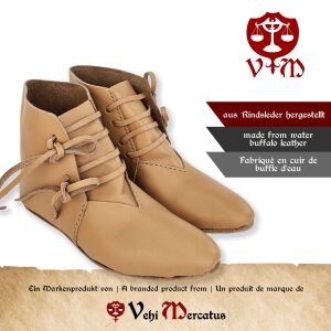 Kinder Mittelalter Schuhe London einfach genagelte Sohle Naturbraun