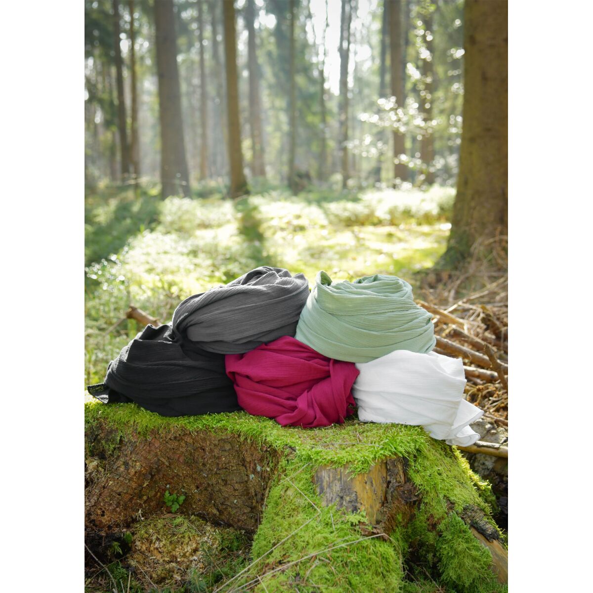Mittelalter Schal Baumwolle Crinkle-Effe box