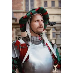 Landsknecht Hut Grün/Rot – Wolle, Renaissance LARP Kopfbedeckung Yoremade