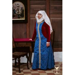 Mittelalterkleid ärmellos Brokatstoff
