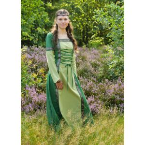 Mittelalterkleid zweifarbig grün mit Schnürung...
