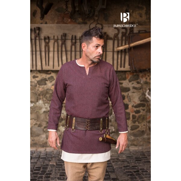 Herringbone tunic Tyr bordeaux/grey