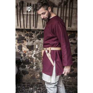 Mittelalter Tunika Lodin mit Wolle Bordeaux XXXL