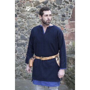 Mittelalter Tunika Lodin mit Wolle Blau XXXL