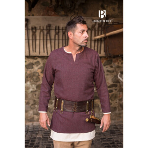 Herringbone tunic Tyr bordeaux/grey S