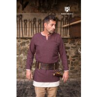 Wikinger Fischgrät Tunika Tyr Bordeaux/Grau XXL