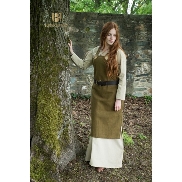 Wikinger Kleid Typ Trägerkleid Jodis Wolle Herbstgrün M