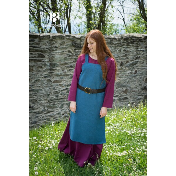 Wikinger Kleid Typ Tr&auml;gerkleid Frida Baumwolle Meerblau M