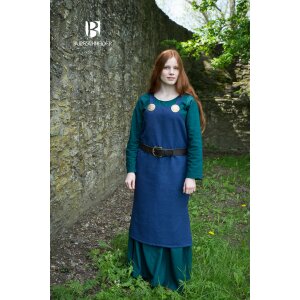 Wikinger Kleid Typ Trägerkleid Frida Baumwolle Blau XXL