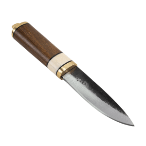Wikinger Messer Gotland mit Messingbeschlagener Lederscheide Ess- und Gebrauchsmesser