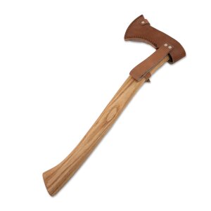 viking throwing axe with leather scabbard 50 cm