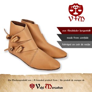 Wikinger Schuhe Typ Jorvik mit einfach genagelter Sohle Naturbraun 41