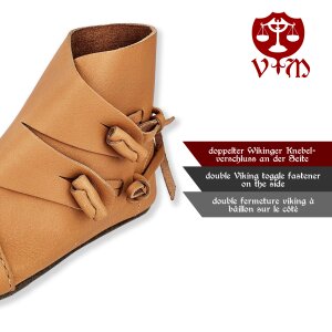 Wikinger Schuhe Typ Jorvik mit einfach genagelter Sohle Naturbraun 41