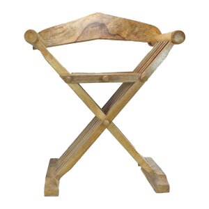 Sp&auml;tmittelalterlicher Stuhl mit Lehne Scherenstuhl