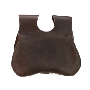 Late medieval kidney beltbag brown
