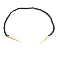 Cord black with brass points