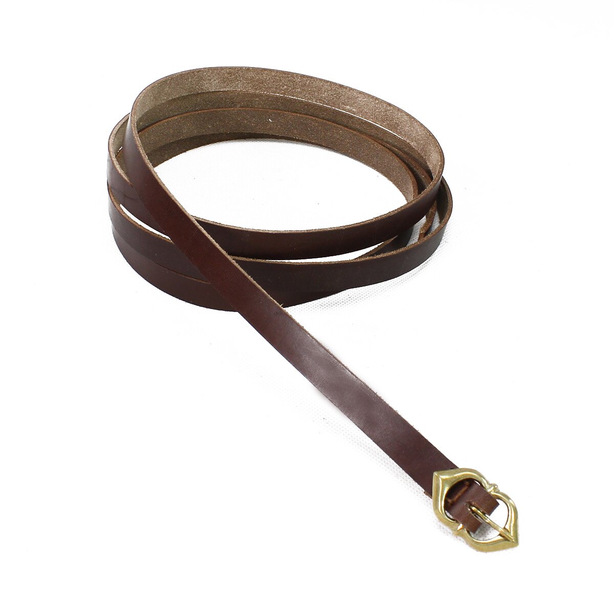 Medieval Leather Belt 15mm With Brass Buckle Dark Brown 19 90