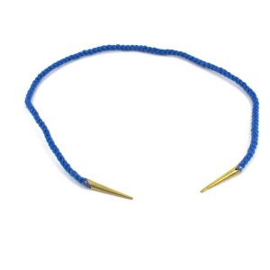 Cord blue with brass aglets handmade