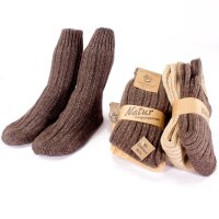 2 Paar dicke Wollsocken oder Stricksocken ökologisch gefärbt Brauntöne