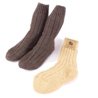 2 Paar dicke Wollsocken oder Stricksocken ökologisch gefärbt Brauntöne 35-38