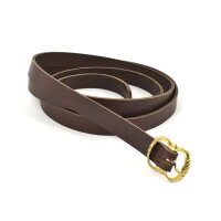 Medieval leather belt 20mm with brass buckle brown