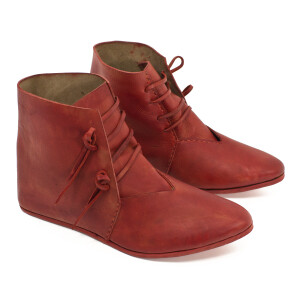 Mittelalter Schuhe Typ London einfach genagelte Sohle Korduan-Rot Gr. 26
