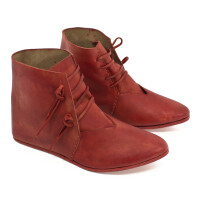 Mittelalter Schuhe Typ London einfach genagelte Sohle Korduan-Rot Gr. 28