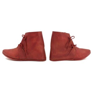 Mittelalter Schuhe Typ London einfach genagelte Sohle Korduan-Rot Gr. 38