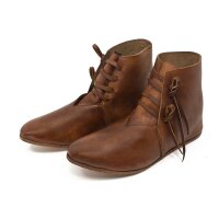 Medieval half boots laced brown dyed