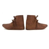 Medieval half boots laced brown dyed