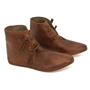 Mittelalter Schuhe Typ London einfach genagelte Sohle Braun Gr. 26