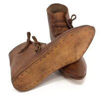 Medieval half boots laced brown dyed Size28