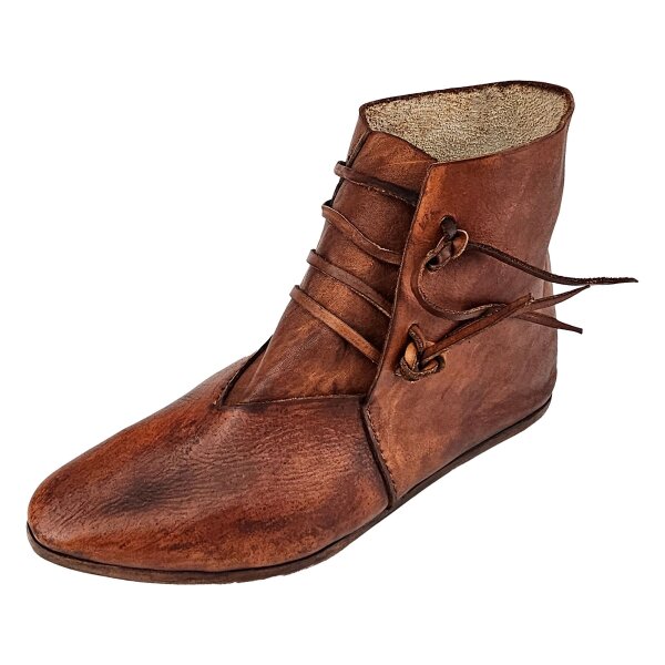 Mittelalter Schuhe Typ London einfach genagelte Sohle Braun Gr. 34