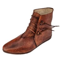 Medieval half boots laced brown dyed Size 38